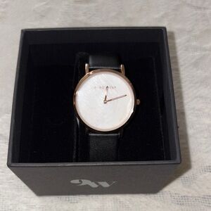 BNWT Nine West Felicity Analog Wrist Watch Black Rose Gold
